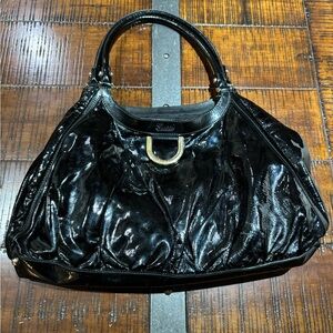 Gucci Black Patent Leather Shoulder Bag